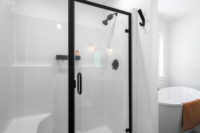 28009 NE Thompson Cir, Yacolt, WA 98675 - full bathroom with a stall shower and a freestanding bath