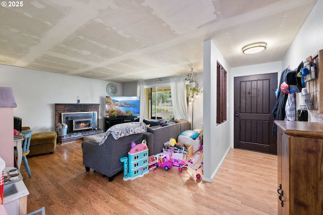 3712 NE 60th Ave, Vancouver, WA 98661 - entrance foyer with light wood-type flooring and a fireplace