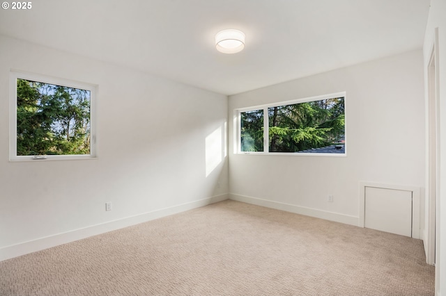 spare room featuring baseboards and carpet