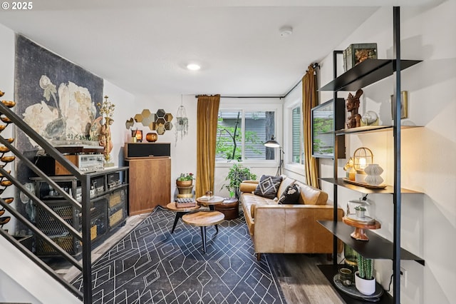 243 Cervantes, Lake Oswego, OR 97035 - living area with dark wood finished floors and stairs