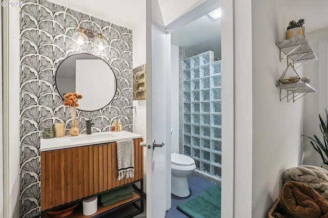 243 Cervantes, Lake Oswego, OR 97035 - bathroom featuring toilet, vanity, and tiled shower