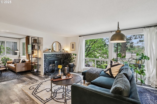 243 Cervantes, Lake Oswego, OR 97035 - living room with a fireplace and wood finished floors