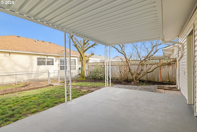 view of patio featuring a fenced backyard