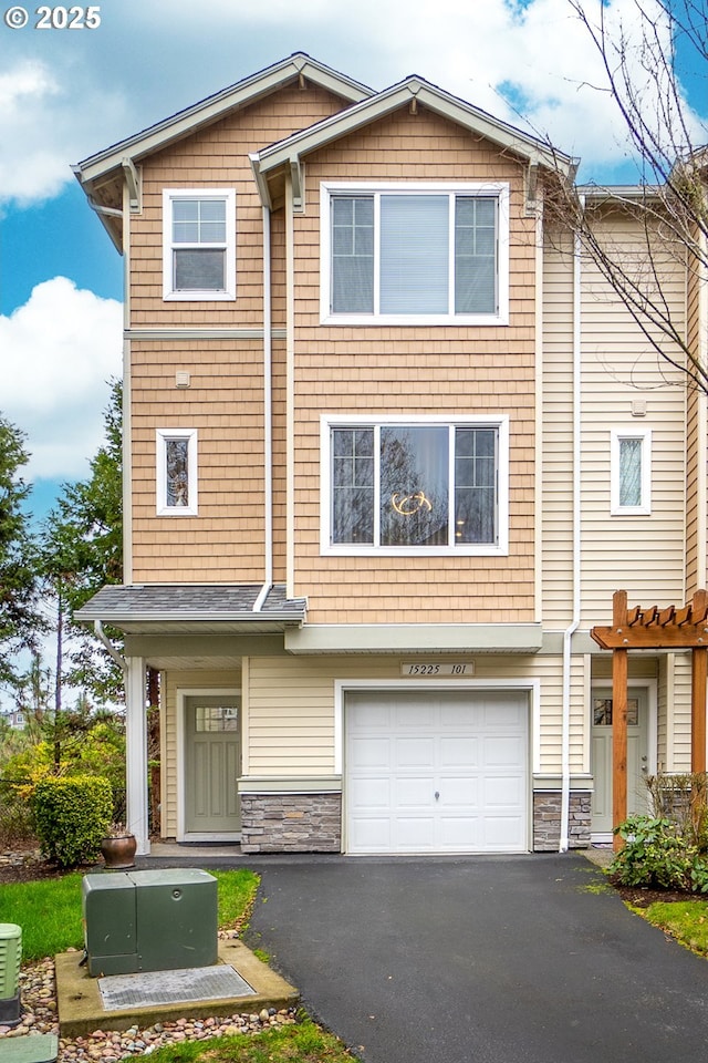 view of property with a garage