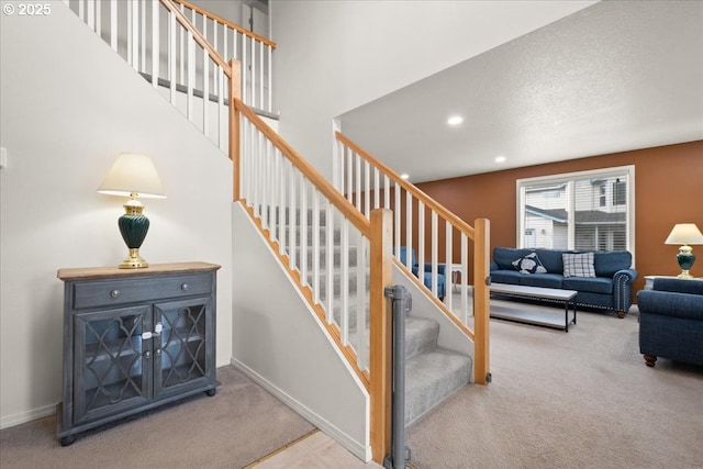 11716 NE 42nd Ct, Vancouver, WA 98686 - stairway featuring carpet floors, recessed lighting, and baseboards