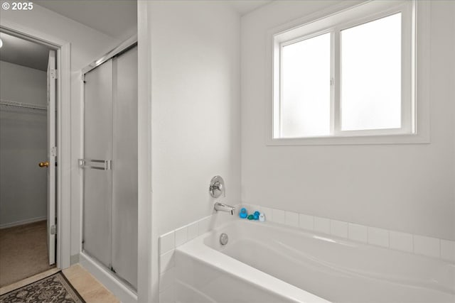 11716 NE 42nd Ct, Vancouver, WA 98686 - bathroom with a shower stall, a bath, and a walk in closet