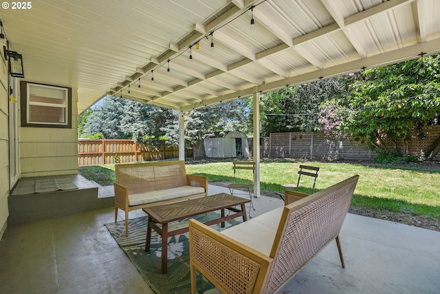 10559 NE Thompson St, Portland, OR 97220 - view of patio featuring outdoor lounge area