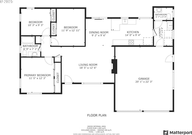 10559 NE Thompson St, Portland, OR 97220 - home floor plan