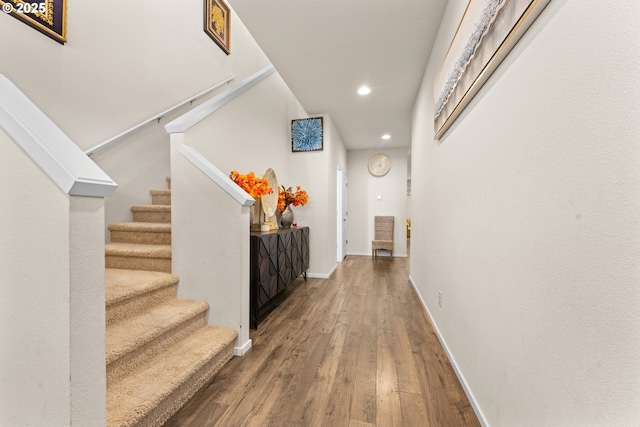 hallway featuring hardwood / wood-style flooring