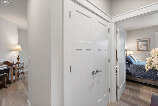 hall featuring light hardwood / wood-style flooring