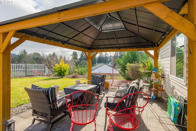 view of patio with a gazebo