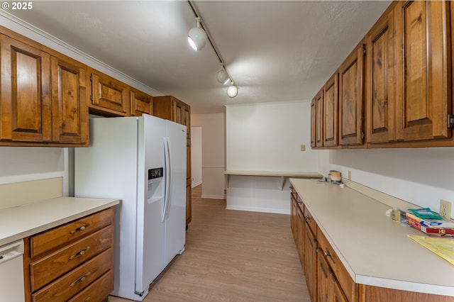 725 N 9th St, Coos Bay, OR 97420 - kitchen with white appliances and brown cabinetry