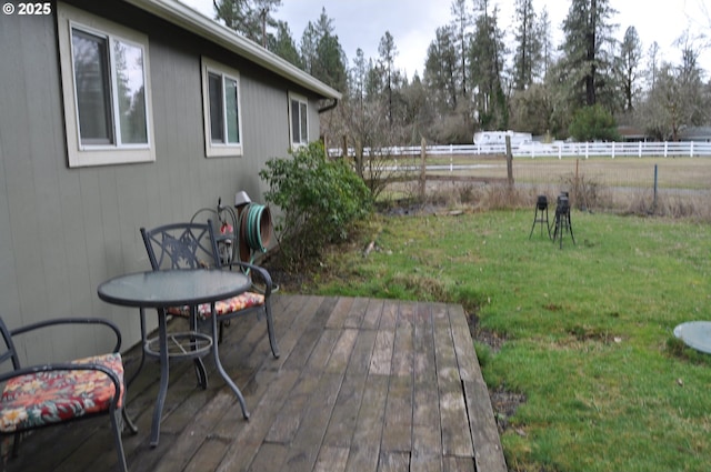 25821 Jeans Rd, Veneta, OR 97487 - wooden deck featuring a yard and fence