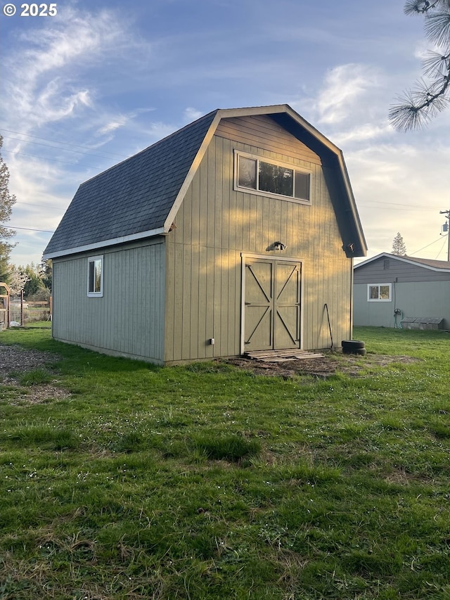 25821 Jeans Rd, Veneta, OR 97487 - view of barn featuring a lawn