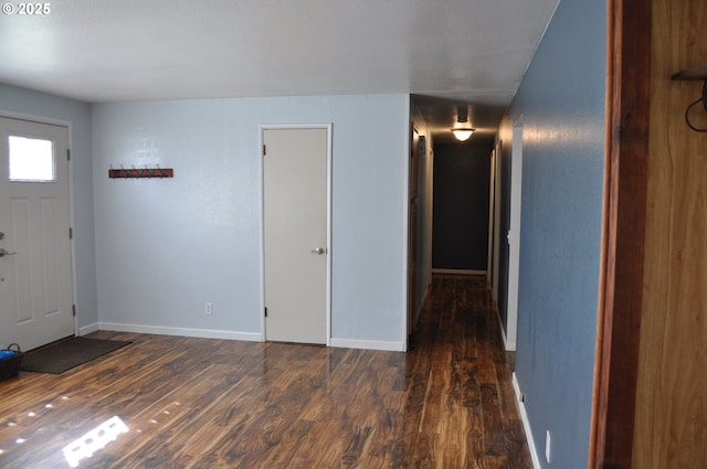 25821 Jeans Rd, Veneta, OR 97487 - entrance foyer with dark wood-type flooring and baseboards