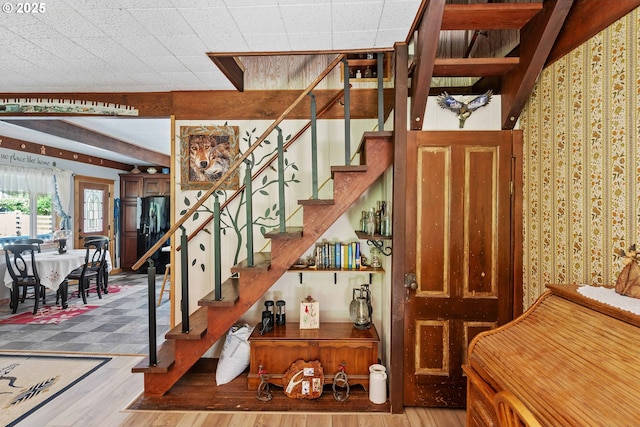96863 Sitkum Ln, Myrtle Point, OR 97458 - staircase with hardwood / wood-style floors