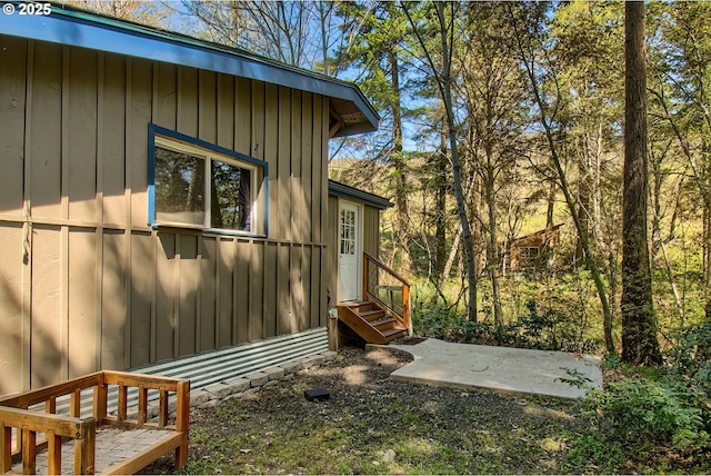 625 Wilson Rd, Mosier, OR 97040 - view of property exterior featuring entry steps and board and batten siding