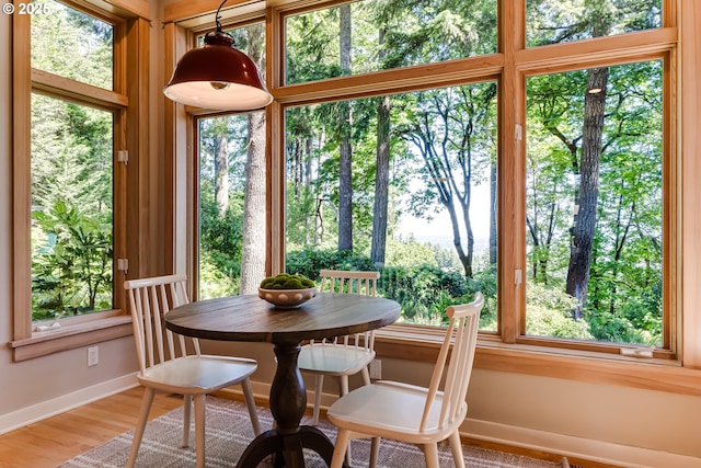 2405 Blacktail Dr, Eugene, OR 97405 - dining area featuring baseboards and wood finished floors