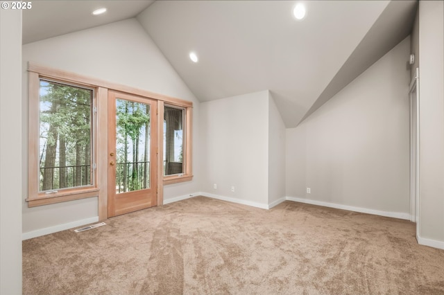 2405 Blacktail Dr, Eugene, OR 97405 - bonus room with lofted ceiling, carpet flooring, recessed lighting, and baseboards