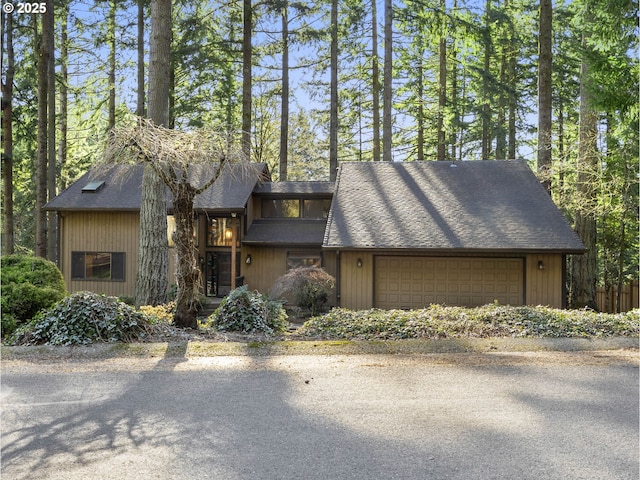 view of front of home with a garage