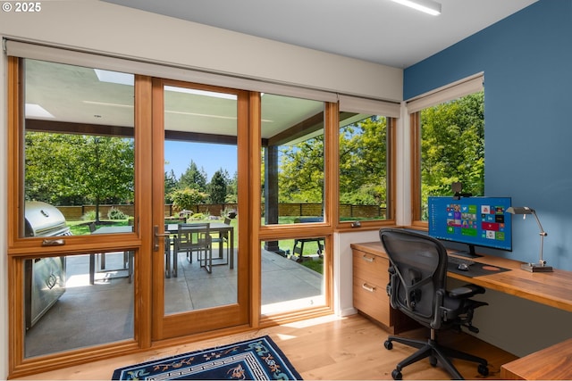 448 NW Skyline Blvd, Portland, OR 97229 - office area featuring light wood-style flooring and healthy amount of natural light