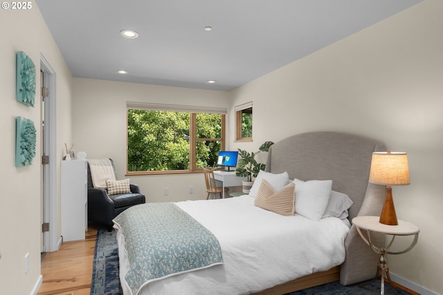 448 NW Skyline Blvd, Portland, OR 97229 - bedroom featuring wood finished floors, recessed lighting, and baseboards