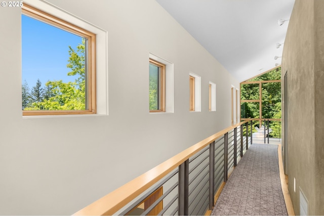 448 NW Skyline Blvd, Portland, OR 97229 - hall featuring plenty of natural light and vaulted ceiling