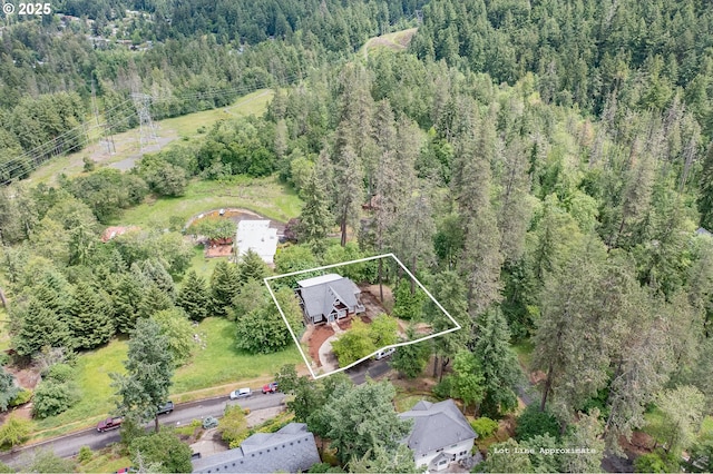 895 Pine Forest Dr, Eugene, OR 97405 - aerial overview of property's location with a forest and property parcel outlined