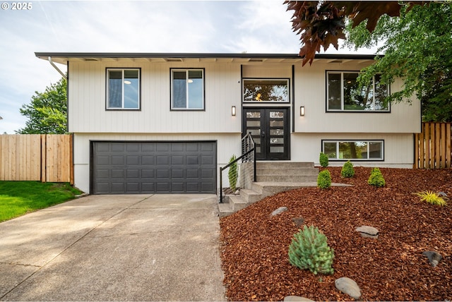 3250 SW Binford Lake Pkwy, Gresham, OR 97080 - split foyer home with driveway, a garage, and french doors