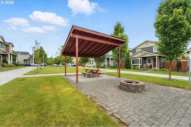 2103 SE 18th Aly, Gresham, OR 97080 - view of property's community with a gazebo, an outdoor fire pit, a yard, and a residential view