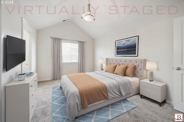 7612 NE 34th Ave Unit A8, Vancouver, WA 98665 - unfurnished bedroom with lofted ceiling, carpet flooring, visible vents, and baseboards