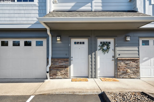 7612 NE 34th Ave Unit A8, Vancouver, WA 98665 - property entrance with stone siding and a shingled roof