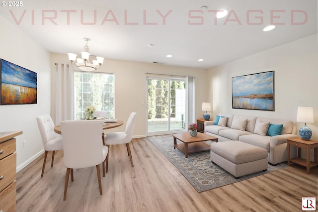 7612 NE 34th Ave Unit A8, Vancouver, WA 98665 - unfurnished room featuring light wood-type flooring, baseboards, an inviting chandelier, and recessed lighting