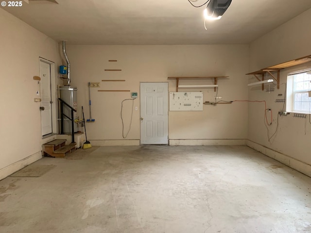 garage with gas water heater