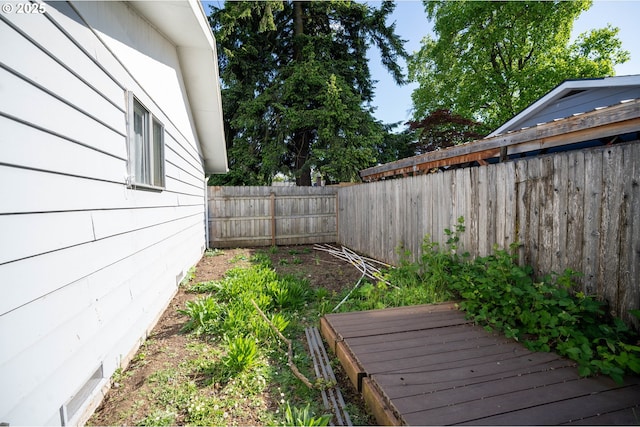 view of fenced backyard