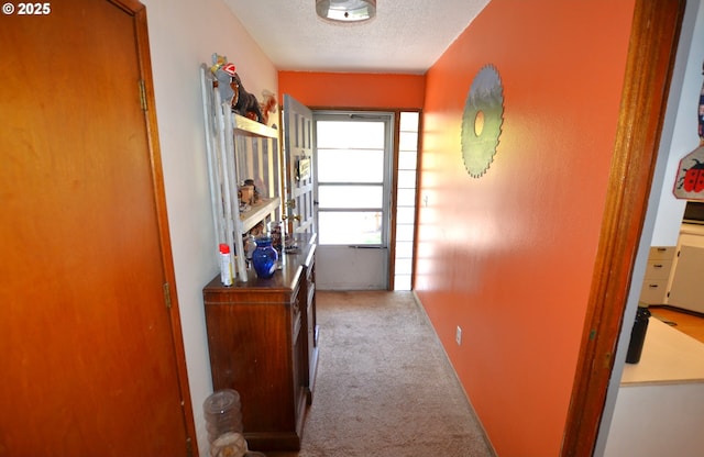 46083 Adams Rd, Pendleton, OR 97801 - hallway with carpet flooring and a textured ceiling