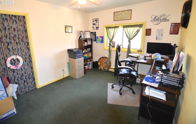 46083 Adams Rd, Pendleton, OR 97801 - carpeted home office featuring ceiling fan