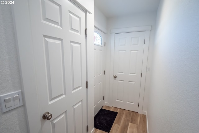 entryway with light wood-type flooring