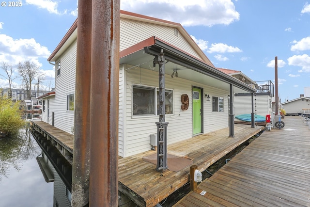 exterior space with a boat dock