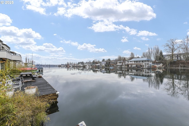 exterior space featuring a dock