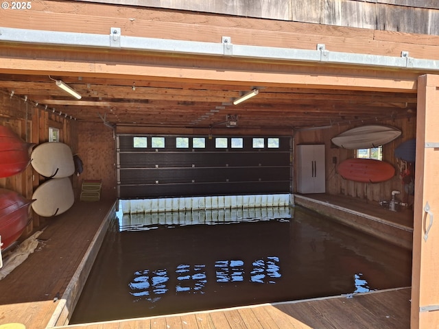 747 N Tenmile, Lakeside, OR 97449 - garage with wooden walls