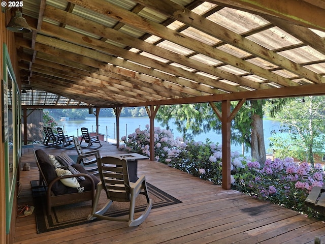 747 N Tenmile, Lakeside, OR 97449 - deck with a water view
