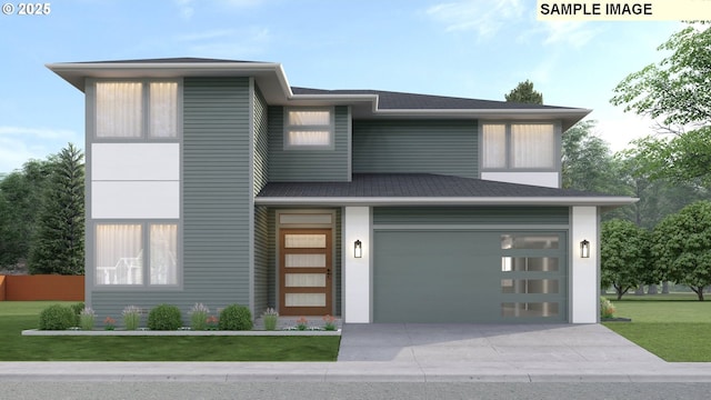 10216 NW Lee St, Portland, OR 97229 - view of front of home with concrete driveway and a front yard