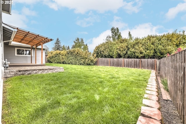 14075 SW Cherryhill Dr, Beaverton, OR 97008 - view of yard with a patio area, a pergola, and a fenced backyard