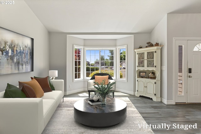 227 Hauser Ct, Molalla, OR 97038 - living room featuring wood finished floors and baseboards