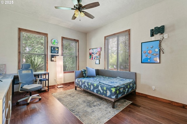 1025 Echo Dr, Roseburg, OR 97470 - bedroom featuring wood finished floors and ceiling fan