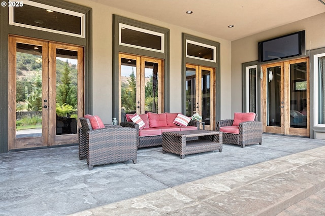 1025 Echo Dr, Roseburg, OR 97470 - view of patio / terrace with french doors and outdoor lounge area