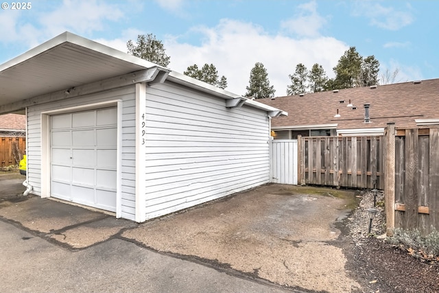 view of garage