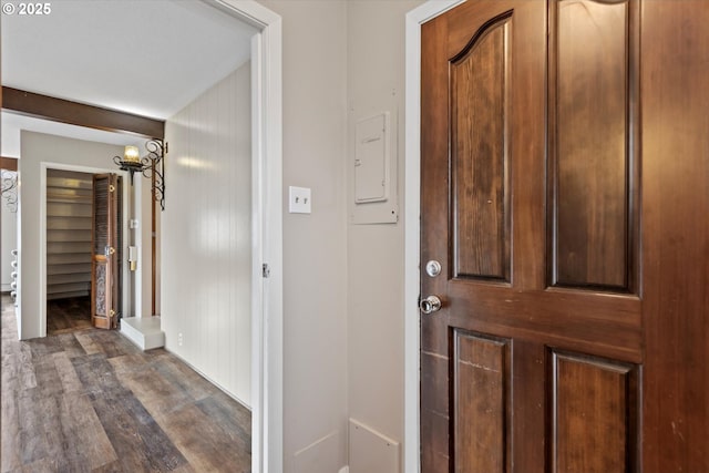 entrance foyer featuring dark wood-style floors