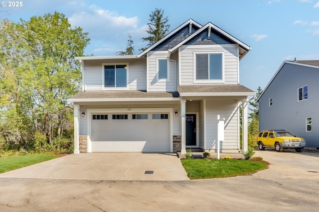 craftsman-style house featuring a garage